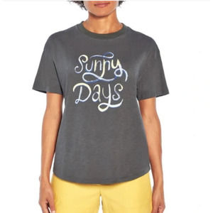 Wildfox Sunny Days Printed Graphic Curved Hem Pure Cotton Crew Neck T-Shirt